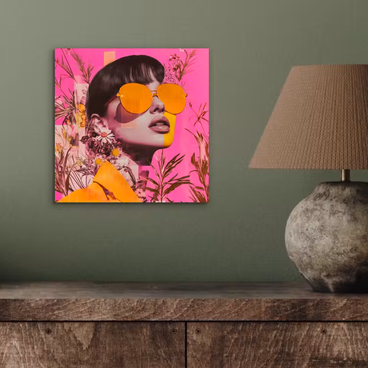 Zonnebril - Oranje - Vrouw - Planten aluminium wit klein -sfeer2