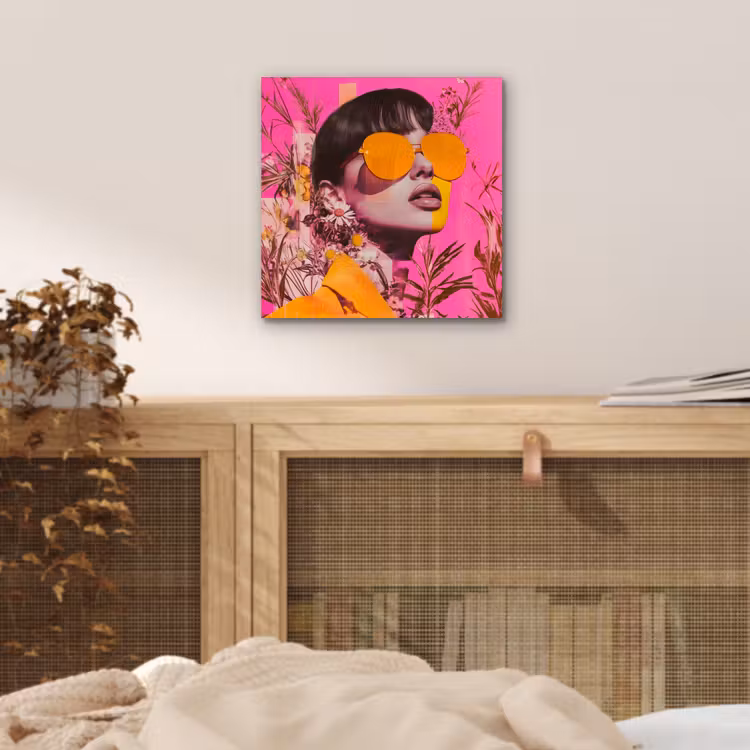 Zonnebril - Oranje - Vrouw - Planten aluminium wit klein -sfeer3