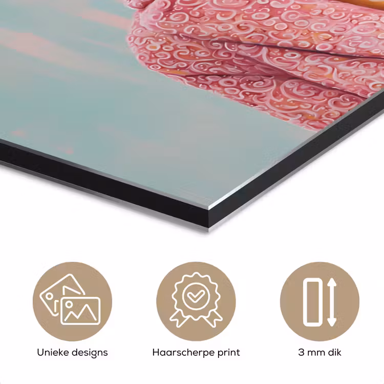 Zonnebril - Roze - Geit - Horen aluminium wit klein -closeup_NL