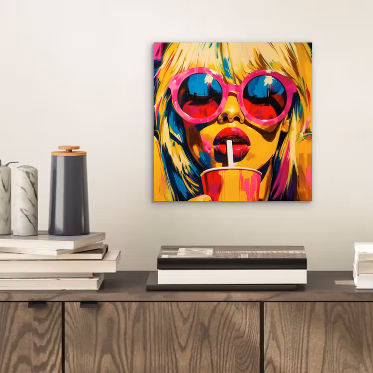 Zonnebril - Roze - Vrouw - Rietje aluminium wit klein -sfeer1
