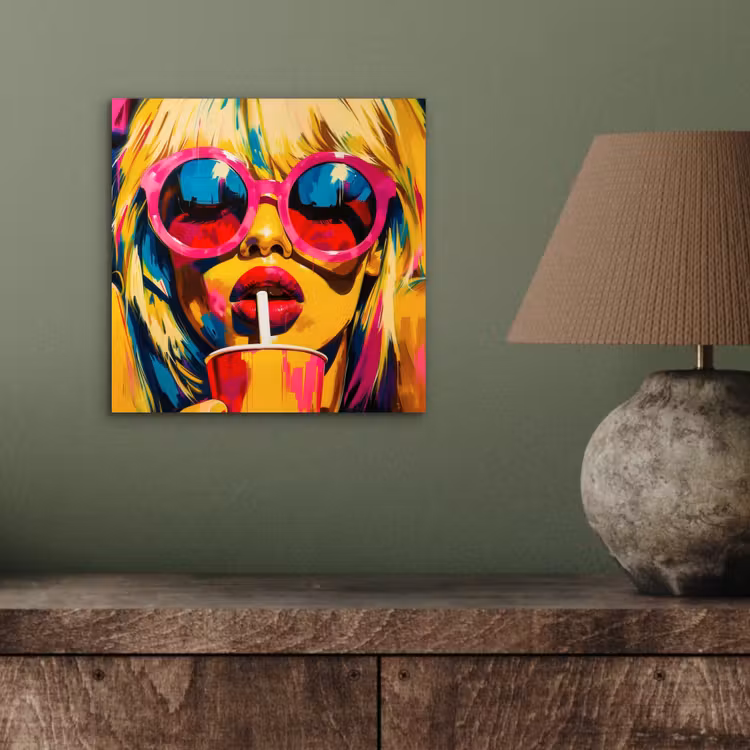 Zonnebril - Roze - Vrouw - Rietje aluminium wit klein -sfeer2