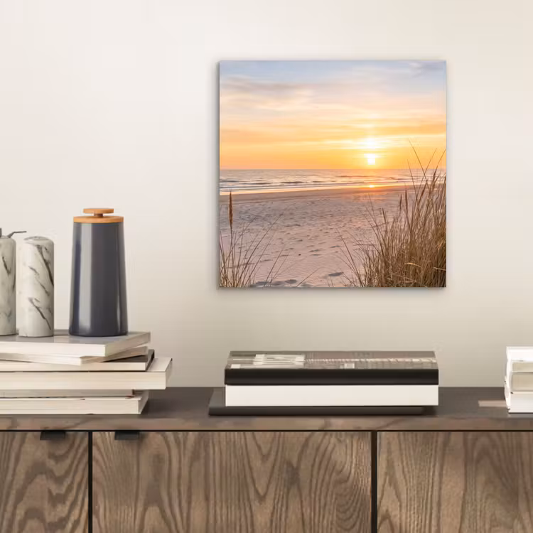 Zonsondergang - Duinen - Zee aluminium wit klein -sfeer1