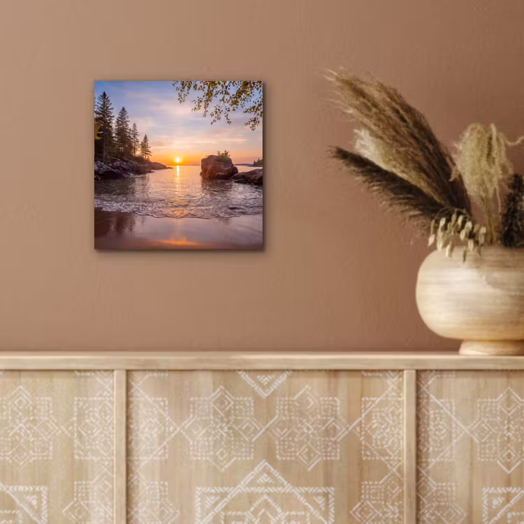 Zonsondergang - Kust - Water - Natuur - Oranje aluminium wit klein -sfeer4