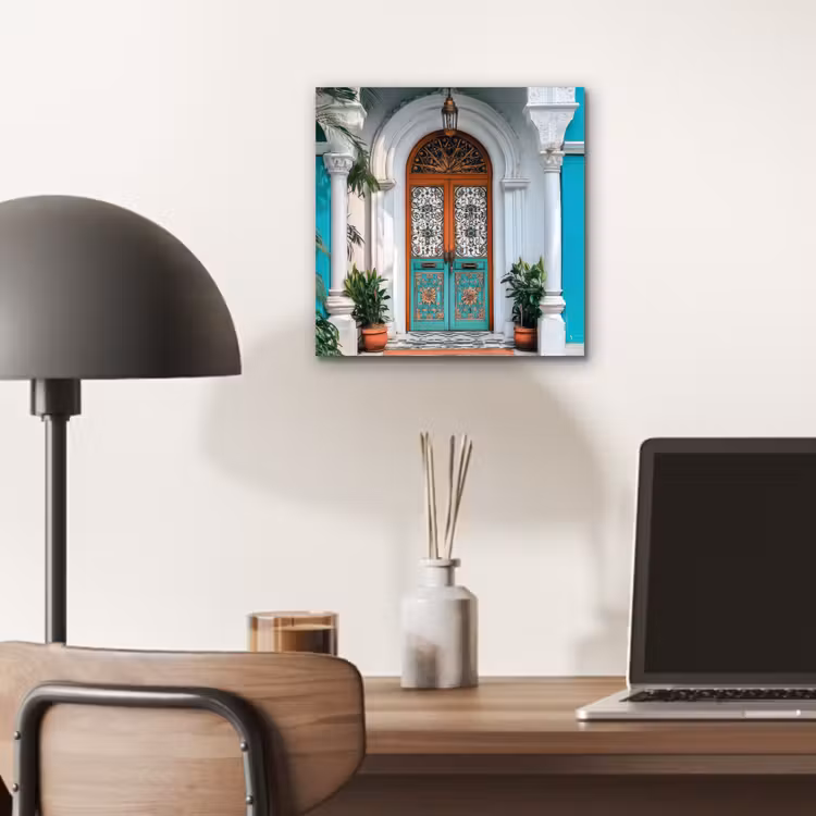 Zuilen - Sierlijke - Deur - Blauw aluminium wit klein -sfeer5