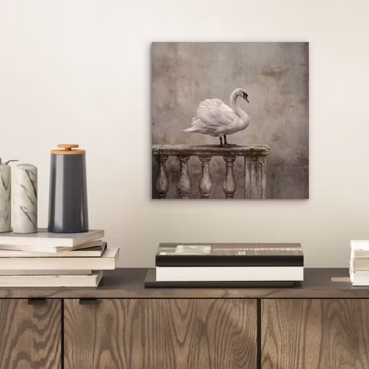 Zwaan - Elegant - Dieren - Wit aluminium wit klein -sfeer1