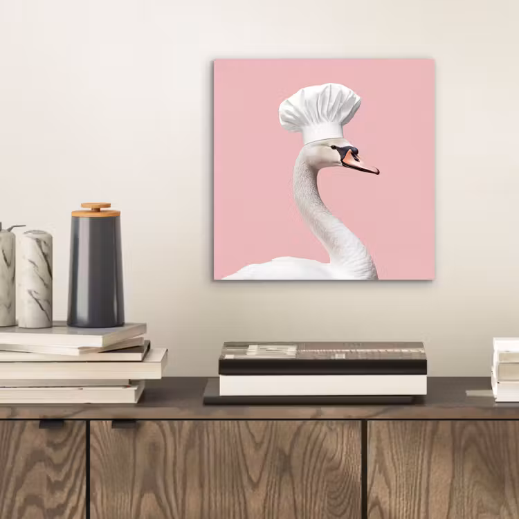 Zwaan - Koksmuts - Mooi - Klassiek aluminium wit klein -sfeer1