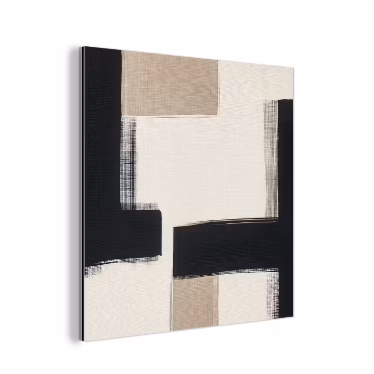 Zwart - Abstract - Japandi aluminium wit klein -3d