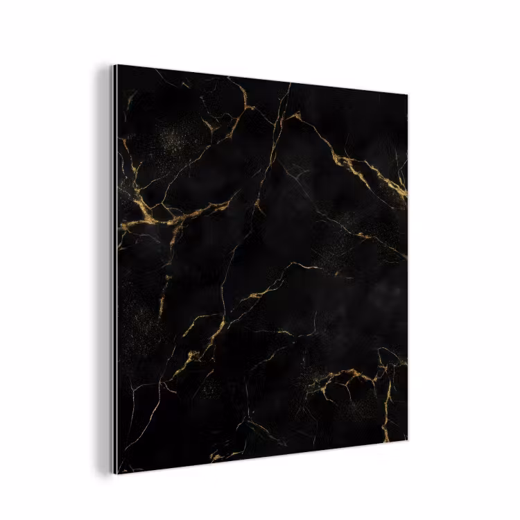 Zwart marmer - Gouden aders - Klassiek aluminium wit klein -3d