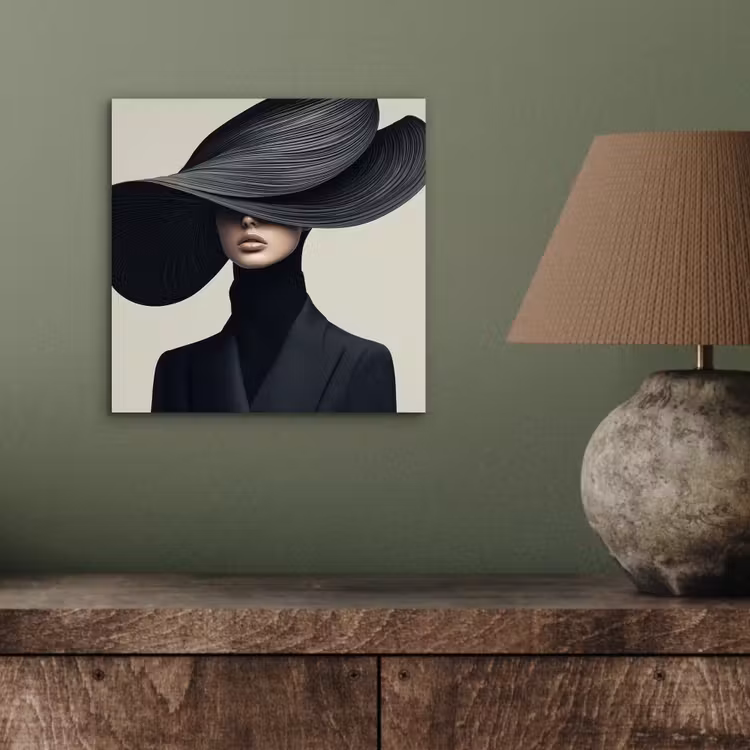 Zwart - Vrouw - Hoed aluminium wit klein -sfeer2