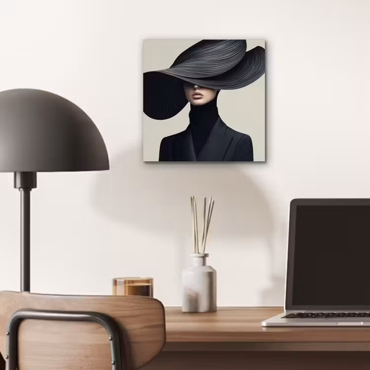 Zwart - Vrouw - Hoed aluminium wit klein -sfeer5
