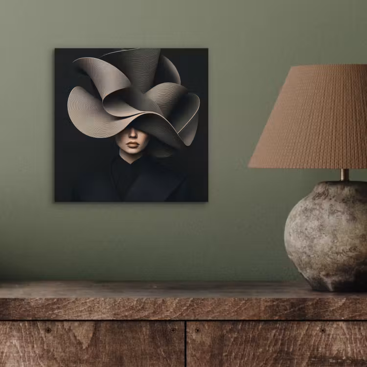 Zwarte - Hoed - Vrouw aluminium wit klein -sfeer2