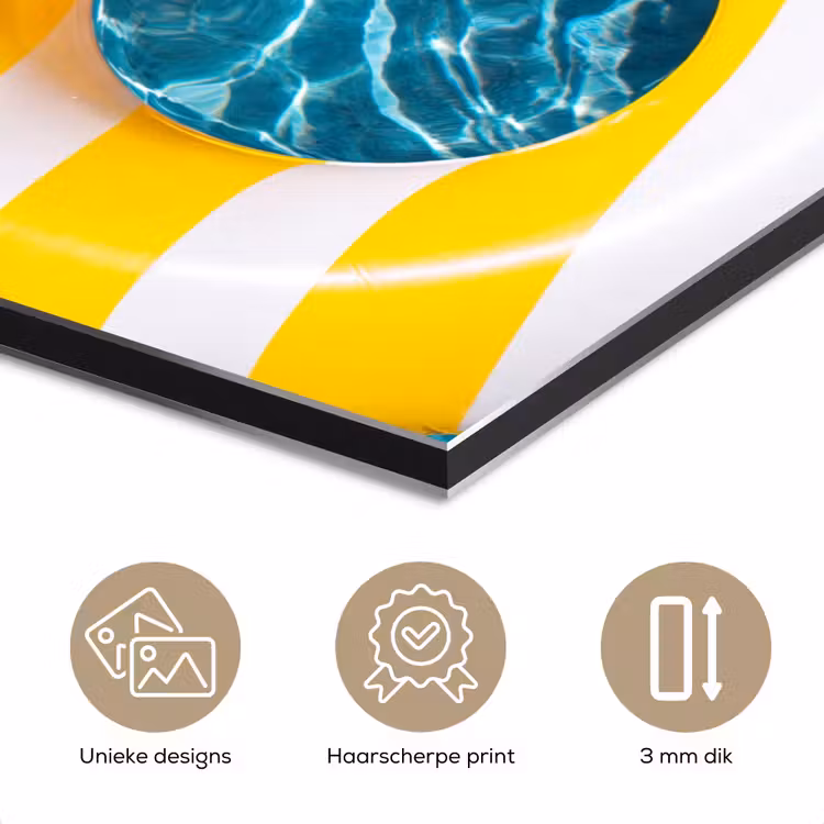 Zwembad - Zwembanden - Zomer - Geel - Blauw aluminium wit klein -closeup_NL