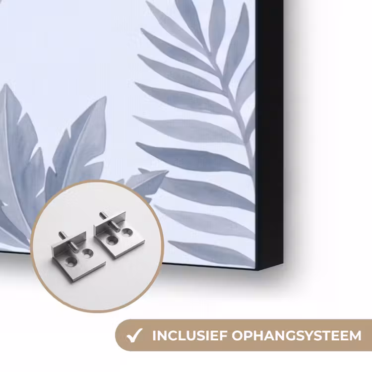 Aap - Boom - Bladeren - Jungle - Illustratie Textielframe zwart klein -USP_ophangsysteemNL