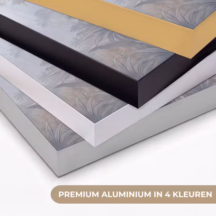 Aap - Boom - Jungle - Natuur - Grijs Textielframe zwart klein -USP_kleurenNL