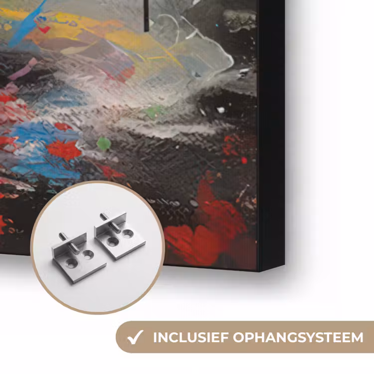 Aap - Graffiti - Dieren - Kunst - Flesje - Kleuren Textielframe zwart klein -USP_ophangsysteemNL