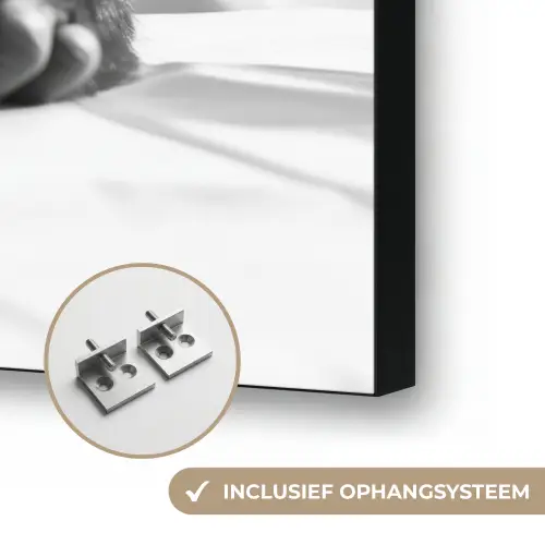 Aap - Spaghetti - Zonnebril - Zwart wit - Cool - Dier Textielframe zwart klein -USP_ophangsysteemNL