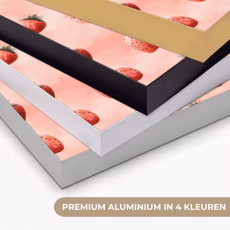 Aardbei - Patroon - Roze Textielframe zwart klein 947 -USP_kleurenNL
