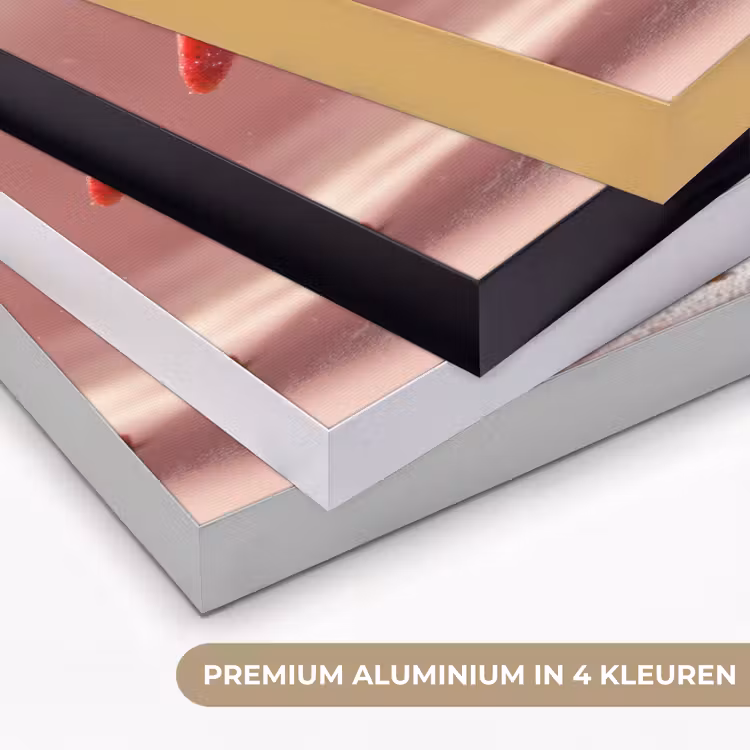 Aardbei - Taart- Eten - Roze Textielframe zwart klein -USP_kleurenNL