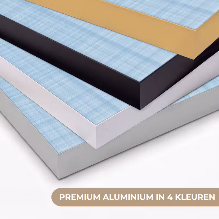 Aardbeien - Lijst - Rood - Geruit Textielframe zwart klein -USP_kleurenNL