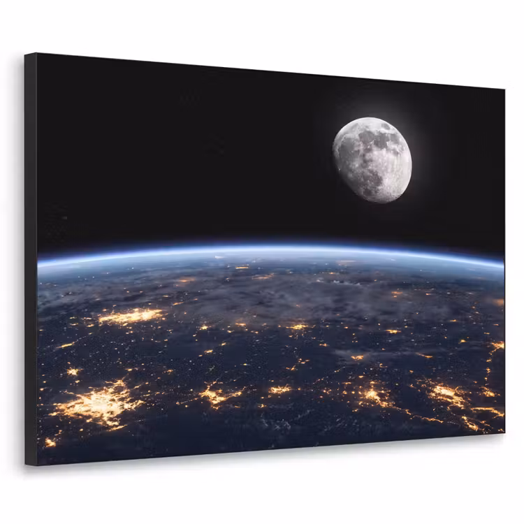 Art frame - Aarde - Nacht - Ruimte - Aarde - Nacht - Ruimte Textielframe zwart klein