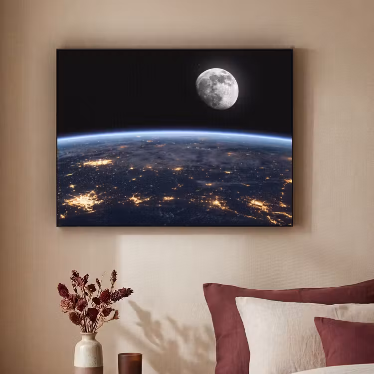 Art frame - Aarde - Nacht - Ruimte - Aarde - Nacht - Ruimte Textielframe zwart klein