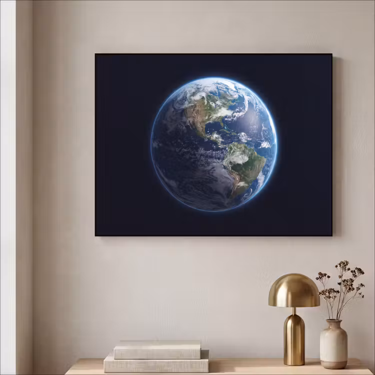 Art frame - Aarde - Ruimte - Kosmos - Aarde - Ruimte - Kosmos Textielframe zwart klein