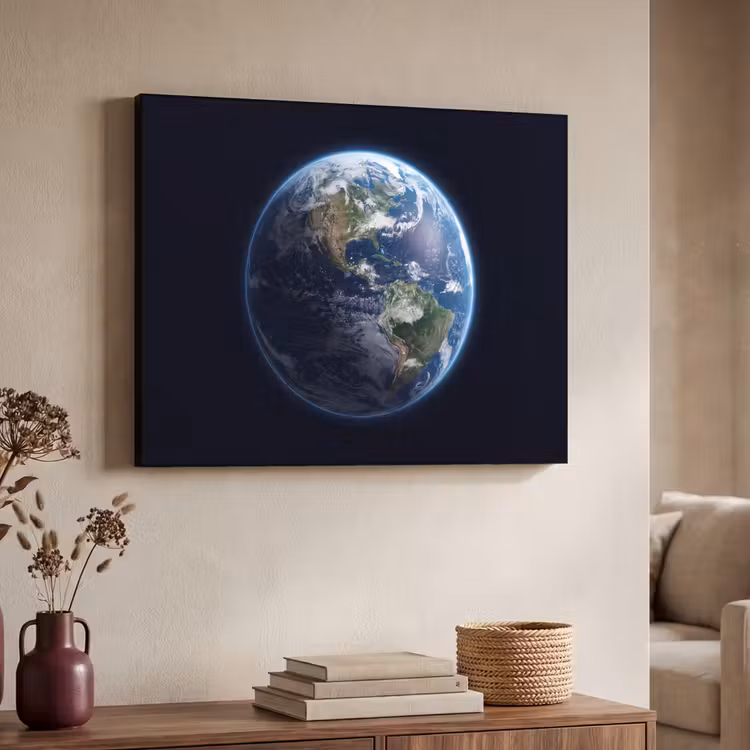 Art frame - Aarde - Ruimte - Kosmos - Aarde - Ruimte - Kosmos Textielframe zwart klein