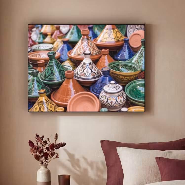Art frame - Aardewerk - Kleurrijk - Patroon - Aardewerk - Kleurrijk - Patroon Textielframe zwart klein