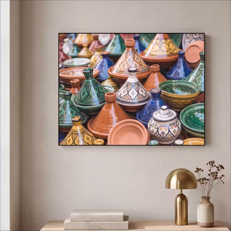 Art frame - Aardewerk - Kleurrijk - Patroon - Aardewerk - Kleurrijk - Patroon Textielframe zwart klein
