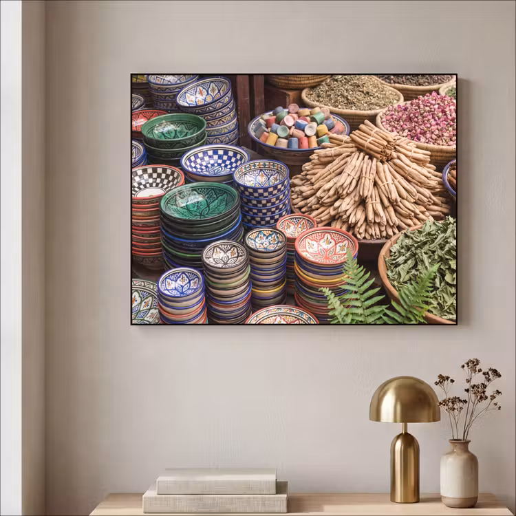 Art frame - Aardewerk - Oosters - Kleurrijk - Aardewerk - Oosters - Kleurrijk Textielframe zwart klein