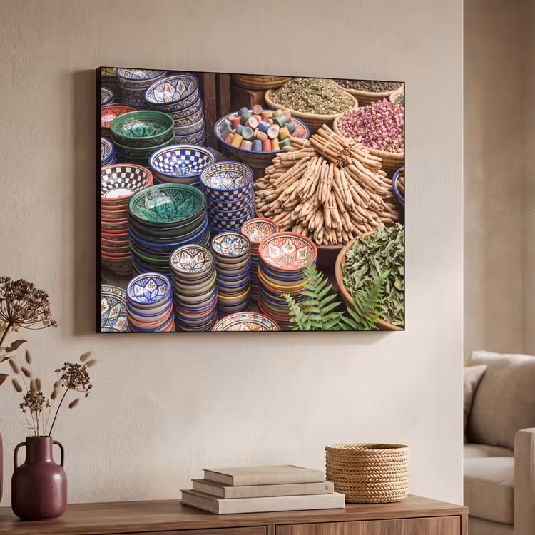 Art frame - Aardewerk - Oosters - Kleurrijk - Aardewerk - Oosters - Kleurrijk Textielframe zwart klein