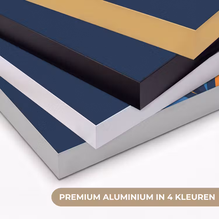 Abstract - Bladeren - Blauw Textielframe zwart klein -USP_kleurenNL