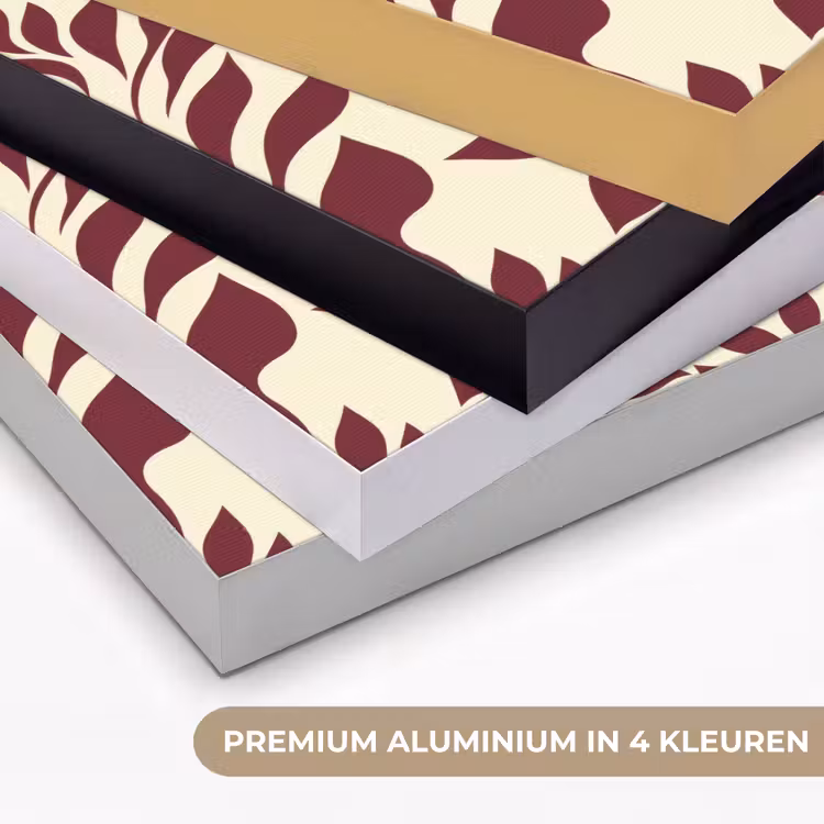 Abstract - Bladeren - Burgundy Textielframe zwart klein 947 -USP_kleurenNL