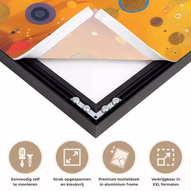 Abstract - Boom - Levensboom - Modern Textielframe zwart klein -USP_feed_closeupNL