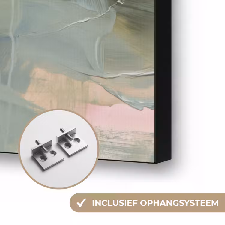 Abstract - Borstelstreken - Kunst - Modern - Pastel Textielframe zwart klein -USP_ophangsysteemNL