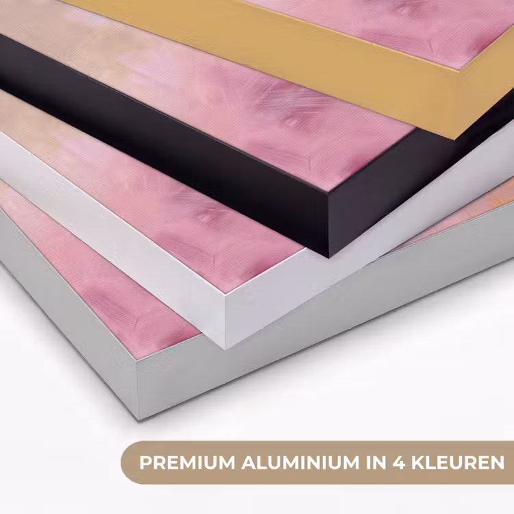 Abstract - Borstelstreken - Kunst - Paars - Goud Textielframe zwart klein -USP_kleurenNL