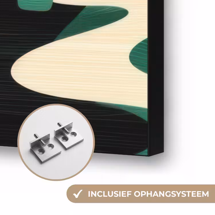 Abstract - Camouflage - Groen Textielframe zwart klein -USP_ophangsysteemNL