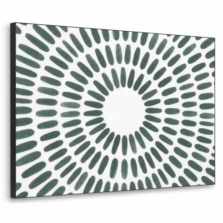 Abstract - Cirkel - Patroon - Modern - Groen Textielframe zwart klein -3d
