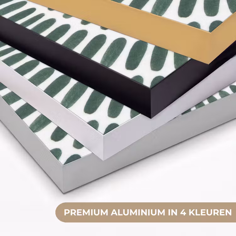 Abstract - Cirkel - Patroon - Modern - Groen Textielframe zwart klein -USP_kleurenNL