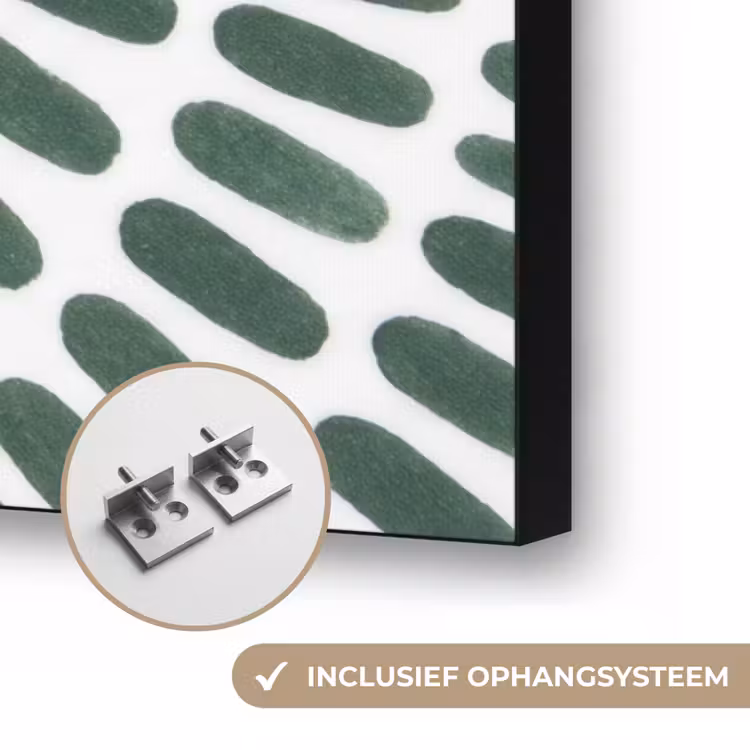 Abstract - Cirkel - Patroon - Modern - Groen Textielframe zwart klein -USP_ophangsysteemNL