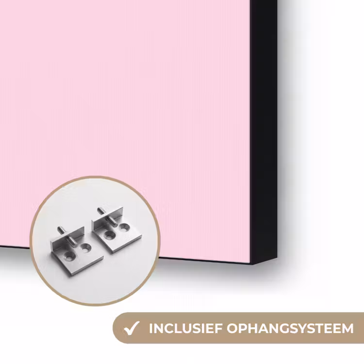 Abstract - Cirkels - Strepen - Modern - Roze Textielframe zwart klein -USP_ophangsysteemNL