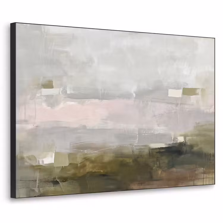 Abstract - Gelaagd - Kunst - Modern - Grijs-Groen Textielframe zwart klein -3d