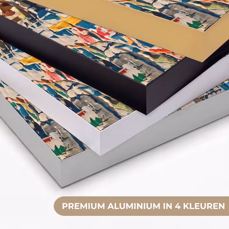 Abstract - Gelaagd papier - Urban - Modern - Kleurrijk Textielframe zwart klein -USP_kleurenNL