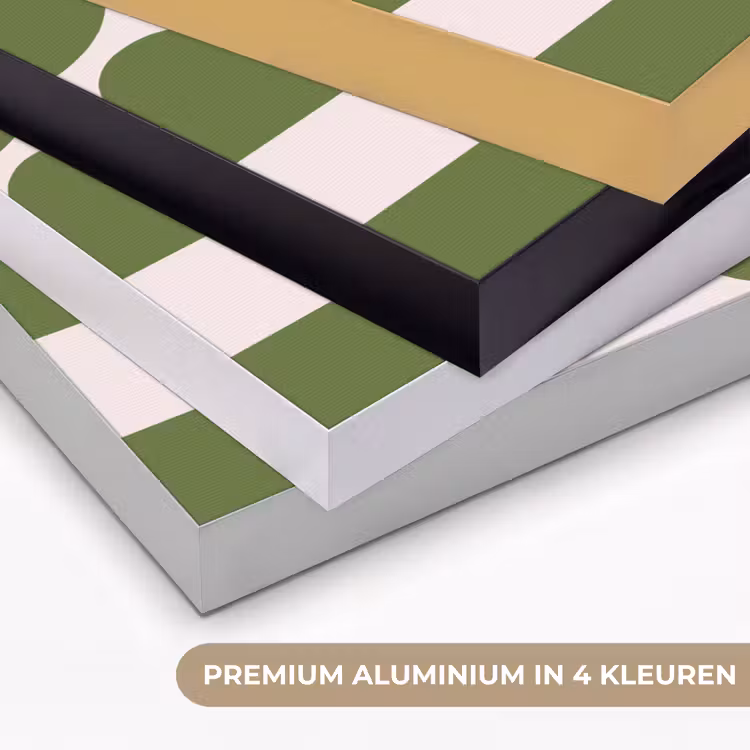Abstract - Geometrie - Modern - Groen - Wit Textielframe zwart klein -USP_kleurenNL