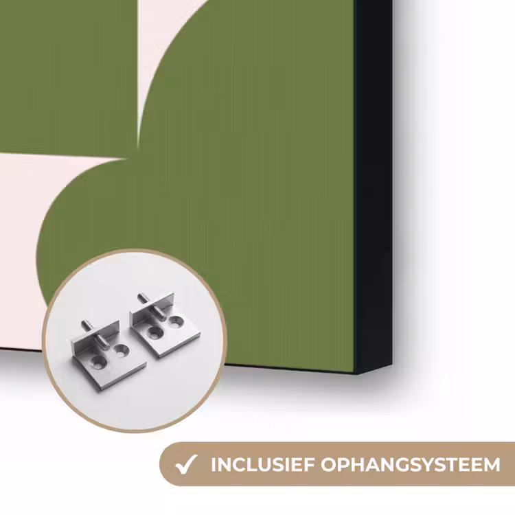 Abstract - Geometrie - Modern - Groen - Wit Textielframe zwart klein -USP_ophangsysteemNL