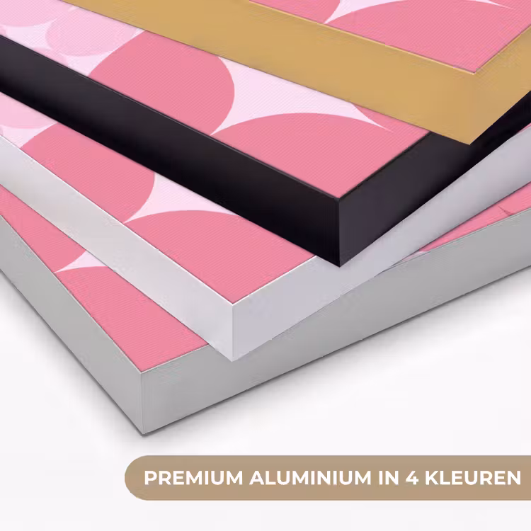 Abstract - Geometrisch - Patroon - Modern - Roze Textielframe zwart klein -USP_kleurenNL
