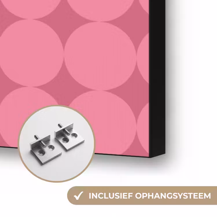 Abstract - Geometrisch - Patroon - Modern - Roze Textielframe zwart klein -USP_ophangsysteemNL
