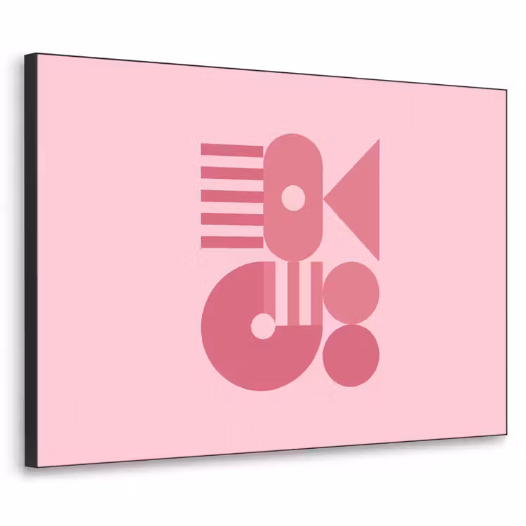 Abstract - Geometrisch - Vormen - Roze Textielframe zwart klein -3d