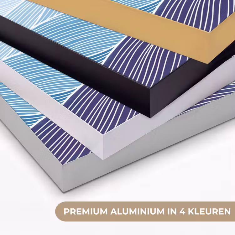 Abstract - Golven - Patroon - Blauw - Modern Textielframe zwart klein -USP_kleurenNL