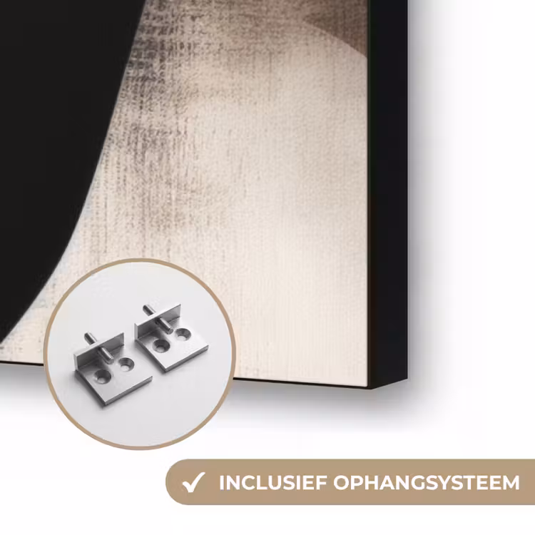 Abstract - Golven - Zwart - Verweerd Textielframe zwart klein -USP_ophangsysteemNL